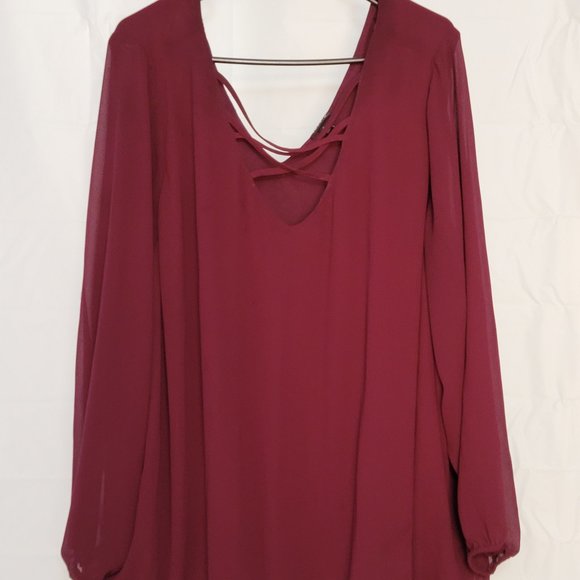 Long sleeve lattice blouse - Picture 1 of 3